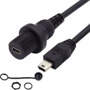 Mini USB 5Pin Flush Mount Male to Female Extension Cable for Car Dashboard Panel Mount Waterproof Dustproof Mini USB 5Pin Flush Mount Male to Female Extension Cable for Car Dashboard Panel Mount Waterproof Dustproof