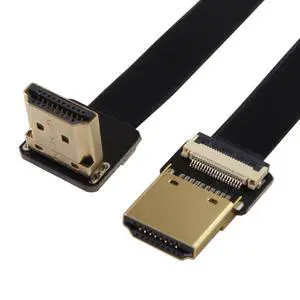 CYFPV HDMI Type A Male to Male HDTV FPC Flat Cable for FPV HDTV Multicopter Aerial Photography 90 Degree UP Angled 20 cm CYFPV HDMI Type A Male to Male HDTV FPC Flat Cable for FPV HDTV Multicopter Aerial Photography 90 Degree UP Angled 20 cm