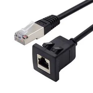 CAT6 RJ45 Flush Mount Male to Female LAN Ethernet Network Extension Cable Waterproof Dustproof for Car Dashboard Panel Mount CAT6 RJ45 Flush Mount Male to Female LAN Ethernet Network Extension Cable Waterproof Dustproof for Car Dashboard Panel Mount