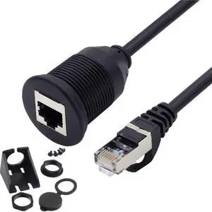 CAT6 RJ45 Flush Mount Male to Female LAN Ethernet Network Extension Cable for Car Dashboard Panel Mount Waterproof Dustproof CAT6 RJ45 Flush Mount Male to Female LAN Ethernet Network Extension Cable for Car Dashboard Panel Mount Waterproof Dustproof