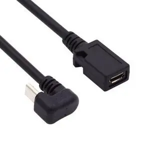 Micro USB Cable Micro USB 2.0 5Pin Male to Female Data Extension Cable U Shape Angled Micro USB Cable Micro USB 2.0 5Pin Male to Female Data Extension Cable U Shape Angled