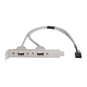 9Pin Motherboard Header 1 to 2 USB 2.0 Port Multiplier Panel Cable 40cm with 120mm PCI Bracket 9Pin Motherboard Header 1 to 2 USB 2.0 Port Multiplier Panel Cable 40cm with 120mm PCI Bracket