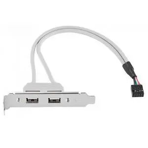 9Pin Motherboard Header 1 to 2 USB 2.0 Port Multiplier Panel Cable 40cm with 80mm PCI Bracket 9Pin Motherboard Header 1 to 2 USB 2.0 Port Multiplier Panel Cable 40cm with 80mm PCI Bracket