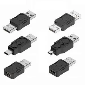 6 Pack USB 2.0 Adapter,USB 2.0 Male to Mini/Micro USB Male/Female Connector Converter Adapter 6 Pack USB 2.0 Adapter,USB 2.0 Male to Mini/Micro USB Male/Female Connector Converter Adapter