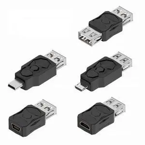 5 Pack USB 2.0 Connector Micro USB Mini USB 5Pin to USB 2.0 OTG Data Charge Converter Adapter 5 Pack USB 2.0 Connector Micro USB Mini USB 5Pin to USB 2.0 OTG Data Charge Converter Adapter