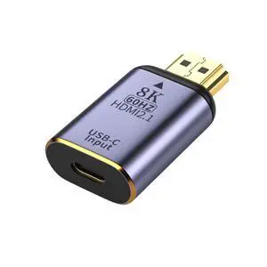 USB-C Type C Female Source Input to HDMI 2.1 Male Output HDTV Adapter 8K@60hz 4K@120hz for Tablet & Phone & Laptop USB-C Type C Female Source Input to HDMI 2.1 Male Output HDTV Adapter 8K@60hz 4K@120hz for Tablet & Phone & Laptop