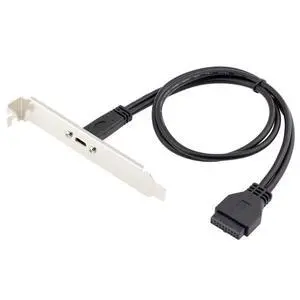 USB 3.0 Front Panel Header 19/20Pin Male to USB C Female Chassis Back Panel Port Extension Cable 0.4M with 12cm PCI-E Slot Bracket USB 3.0 Front Panel Header 19/20Pin Male to USB C Female Chassis Back Panel Port Extension Cable 0.4M with 12cm PCI-E Slot Bracket
