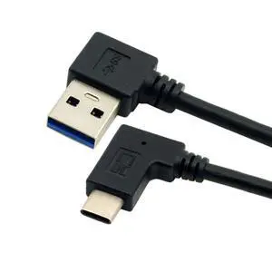 Reversible USB 3.1 USB-C Angled to 90 Degree Left Angled A Male Data Cable for Tablet Mobile Phone 30cm Type-02 Reversible USB 3.1 USB-C Angled to 90 Degree Left Angled A Male Data Cable for Tablet Mobile Phone 30cm Type-02