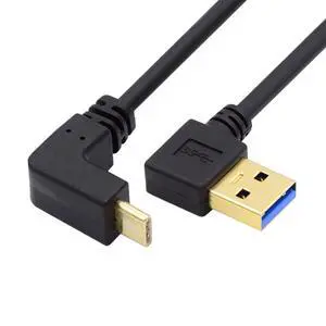 CY Up & Down Angled USB-C USB 3.1 to 90 Degree Left Angled A Male Data Cable for Tablet & Cell Phone 100cm Type-06 CY Up & Down Angled USB-C USB 3.1 to 90 Degree Left Angled A Male Data Cable for Tablet & Cell Phone 100cm Type-06