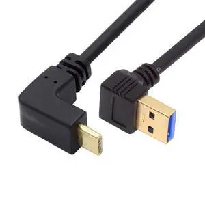 USB 3.1 USB-C Up Down Angled to 90 Degree Down Angled A Male Data Cable for Tablet Phone USB 3.1 USB-C Up Down Angled to 90 Degree Down Angled A Male Data Cable for Tablet Phone