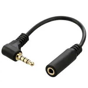 Headphone/Audio Extension Cable,4 Pole 3.5mm Male to 3.5mm Female Audio Stereo Headphone 90 Degree Angled Extension Cable 10cm Headphone/Audio Extension Cable,4 Pole 3.5mm Male to 3.5mm Female Audio Stereo Headphone 90 Degree Angled Extension Cable 10cm