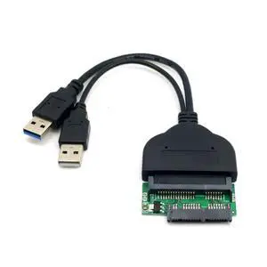 1.8" Micro SATA 16Pin to 2.5" SATA 22Pin PCB Converter Adapter for SSD HDD Hard Disk Drive with Extral USB Power Cable 1.8" Micro SATA 16Pin to 2.5" SATA 22Pin PCB Converter Adapter for SSD HDD Hard Disk Drive with Extral USB Power Cable