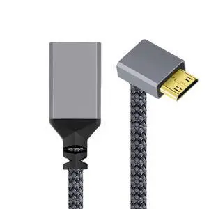 CY Mini HDMI to HDMI Cable,Mini HDMI 1.4 Male to HDMI Female 4K Extension Cable 90 Degree UP Angled CY Mini HDMI to HDMI Cable,Mini HDMI 1.4 Male to HDMI Female 4K Extension Cable 90 Degree UP Angled