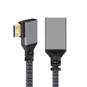 CY Mini HDMI to HDMI Cable,Mini HDMI 1.4 Male to HDMI Female 4K Extension Cable 90 Degree Right Angled CY Mini HDMI to HDMI Cable,Mini HDMI 1.4 Male to HDMI Female 4K Extension Cable 90 Degree Right Angled