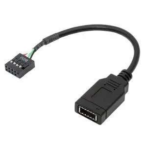 USB 2.0 9Pin Male to USB 3.1 Type E Key-A Female Front Panel Socket to 9Pin Mainboard Header Extension Cable 0.49FT USB 2.0 9Pin Male to USB 3.1 Type E Key-A Female Front Panel Socket to 9Pin Mainboard Header Extension Cable 0.49FT