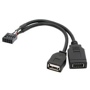 USB 2.0 9Pin Male 1 to 2 USB 2.0/USB 3.1 Type E Key-A Female Front Panel Socket to 9Pin Mainboard Header Extension Cable 0.49FT USB 2.0 9Pin Male 1 to 2 USB 2.0/USB 3.1 Type E Key-A Female Front Panel Socket to 9Pin Mainboard Header Extension Cable 0.49FT