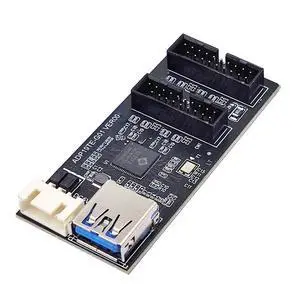USB 3.0 19/20Pin 1 to 2 USB 3.0 19/20Pin HUB Port Multiplier PCBA Adapter with SATA Power Cable USB 3.0 19/20Pin 1 to 2 USB 3.0 19/20Pin HUB Port Multiplier PCBA Adapter with SATA Power Cable