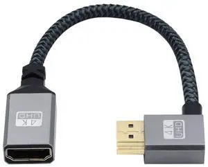HDMI 1.4 Cable,HDMI Type A Male to Female Extension Cable Connector 90 Degree Left Angled HDMI 1.4 Cable,HDMI Type A Male to Female Extension Cable Connector 90 Degree Left Angled