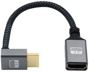 HDMI 1.4 Cable,HDMI Type A Male to Female Extension Cable Connector 90 Degree Down Angled HDMI 1.4 Cable,HDMI Type A Male to Female Extension Cable Connector 90 Degree Down Angled