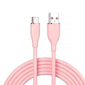USB A to C Silicone Cable,USB 2.0 Type C PD 15W Fast Charge Data Extension Cable Compatible with iPhone 15 Pink 6.56FT/2.0M USB A to C Silicone Cable,USB 2.0 Type C PD 15W Fast Charge Data Extension Cable Compatible with iPhone 15 Pink 6.56FT/2.0M