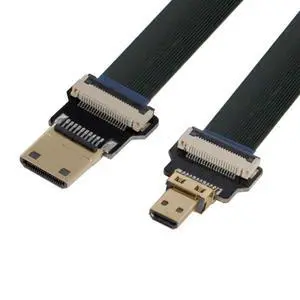 CYFPV Micro HDMI to Mini HDMI Extension FPC Flat Cable 1080P for FPV HDTV Multicopter Aerial Photography 0.5M CYFPV Micro HDMI to Mini HDMI Extension FPC Flat Cable 1080P for FPV HDTV Multicopter Aerial Photography 0.5M