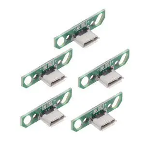5 Pack USB 2.0 DIY Connector,Micro USB 2Pin Female Socket Port Repair Replacement Solder Adapter with Flange 5 Pack USB 2.0 DIY Connector,Micro USB 2Pin Female Socket Port Repair Replacement Solder Adapter with Flange