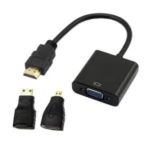 HDMI to VGA Adapter, Gold-Plated HDMI Male to VGA Female Cable Adapter with Micro/Mini HDMI Converter for Computer, Desktop, Laptop, Monitor, Projector HDMI to VGA Adapter, Gold-Plated HDMI Male to VGA Female Cable Adapter with Micro/Mini HDMI Converter for Computer, Desktop, Laptop, Monitor, Projector