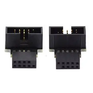 2 Pack USB 2.0 Front Panel Header 9/10Pin Male to Female 90 Degree Angled Direction Gender Changer Connector Adapter 2 Pack USB 2.0 Front Panel Header 9/10Pin Male to Female 90 Degree Angled Direction Gender Changer Connector Adapter