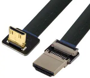 CYFPV Up Angled 90 Degree FPV Mini HDMI Male to HDMI Male FPC Flat Cable for FPV HDTV Multicopter Aerial Photography 20cm CYFPV Up Angled 90 Degree FPV Mini HDMI Male to HDMI Male FPC Flat Cable for FPV HDTV Multicopter Aerial Photography 20cm