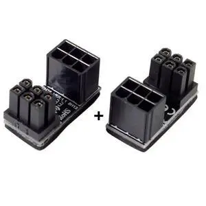 2 Pack ATX 6Pin Male to Female 180 Degree Angled Power Connector Adapter for GPU Graphics Card 2 Pack ATX 6Pin Male to Female 180 Degree Angled Power Connector Adapter for GPU Graphics Card