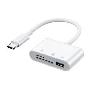3 in 1 USB C to USB 2.0 TF Micro SD SDXC SDHC Card Reader Adapter 480Mbps Compatible with Laptop Tablet Phone 3 in 1 USB C to USB 2.0 TF Micro SD SDXC SDHC Card Reader Adapter 480Mbps Compatible with Laptop Tablet Phone