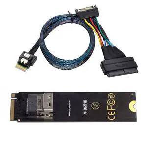 PCIe 4.0 M.2 NGFF to Slimline SAS SFF-8654 Adapter 2280MM with SFF-8654 to SFF-8639 Cable for U.2 SFF-8639 NVME PCIe SSD PCIe 4.0 M.2 NGFF to Slimline SAS SFF-8654 Adapter 2280MM with SFF-8654 to SFF-8639 Cable for U.2 SFF-8639 NVME PCIe SSD