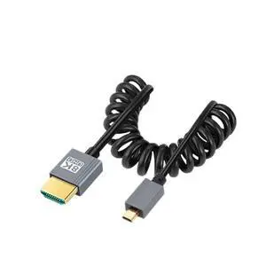HDMI 2.1 Coiled Cable,HDMI Male to Micro HDMI Male 8K@60Hz 4K@120Hz 48Gbps Ultra High-Speed Gold-Plated Cable 1.0M/3.28FT for TV, Monitor, Computer HDMI 2.1 Coiled Cable,HDMI Male to Micro HDMI Male 8K@60Hz 4K@120Hz 48Gbps Ultra High-Speed Gold-Plated Cable 1.0M/3.28FT for TV, Monitor, Computer