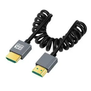HDMI 2.1 Coiled Cable,HDMI Male to Male 8K@60Hz 4K@120Hz 48Gbps Ultra High-Speed Gold-Plated Cable 1.0M/3.28FT for TV, Monitor, Computer HDMI 2.1 Coiled Cable,HDMI Male to Male 8K@60Hz 4K@120Hz 48Gbps Ultra High-Speed Gold-Plated Cable 1.0M/3.28FT for TV, Monitor, Computer