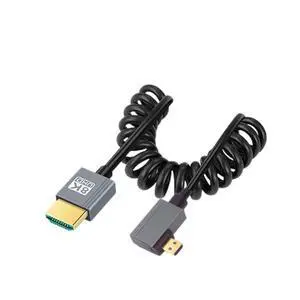 HDMI 2.1 Coiled Cable,HDMI Male to Micro HDMI Male 90 Degree Left Angled 8K@60Hz 4K@120Hz 48Gbps Ultra High-Speed Gold-Plated Cable 1.0M/3.28FT for TV, Monitor, Computer HDMI 2.1 Coiled Cable,HDMI Male to Micro HDMI Male 90 Degree Left Angled 8K@60Hz 4K@120Hz 48Gbps Ultra High-Speed Gold-Plated Cable 1.0M/3.28FT for TV, Monitor, Computer