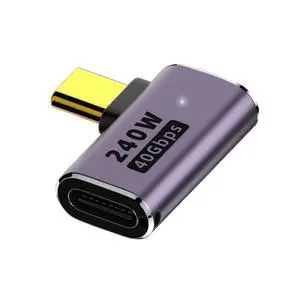 USB C Connector,USB4 Type C Male to Female 240W Power 40Gbps Data 8K Video Adapter Right Angled for NS Phone Laptop USB C Connector,USB4 Type C Male to Female 240W Power 40Gbps Data 8K Video Adapter Right Angled for NS Phone Laptop