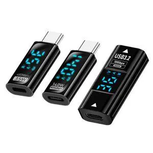 3 Pack USB C Digital Display Adapter, USB C to USB 3.0/USB C/8 Pin PD 35W/36W/140W Data Transfer Fast Charging Power Meter Tester Converter Adapter 3 Pack USB C Digital Display Adapter, USB C to USB 3.0/USB C/8 Pin PD 35W/36W/140W Data Transfer Fast Charging Power Meter Tester Converter Adapter