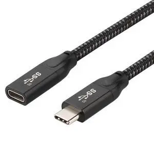 USB C Nylon Braided Cable, USB 3.1 Gen 2 Type C Male to Female Data Transfer Fast Charging Extension Cable 1.97FT/0.6M USB C Nylon Braided Cable, USB 3.1 Gen 2 Type C Male to Female Data Transfer Fast Charging Extension Cable 1.97FT/0.6M