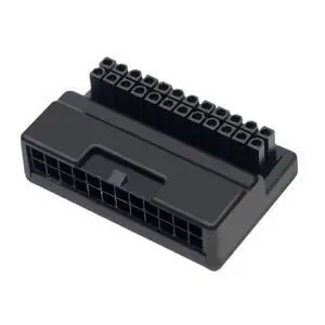 ATX 24Pin Male to Female 90 Degree Angled Mainboard PSU Power Supply Header Direction Gender Changer Connector Adapter Overmold Type ATX 24Pin Male to Female 90 Degree Angled Mainboard PSU Power Supply Header Direction Gender Changer Connector Adapter Overmold Type