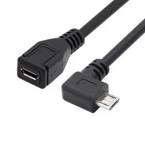Micro USB 2.0 5Pin Male to Female 90 Degree Left Angled Extension Cable for Tablet & Phone & MHL & OTG Extension Micro USB 2.0 5Pin Male to Female 90 Degree Left Angled Extension Cable for Tablet & Phone & MHL & OTG Extension