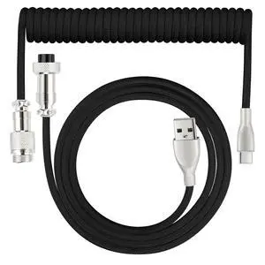 USB C Keyboard Cable, USB C to USB A Cable for Gaming Coiled Keyboard, Braided Detachable Metal Aviator Connector Double Sleeved 6FT(Black) USB C Keyboard Cable, USB C to USB A Cable for Gaming Coiled Keyboard, Braided Detachable Metal Aviator Connector Double Sleeved 6FT(Black)