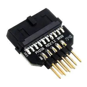 USB 2.0 9PIN Male to 19PIN Female Adapter, Black, Computer Connector Converter USB 2.0 9PIN Male to 19PIN Female Adapter, Black, Computer Connector Converter