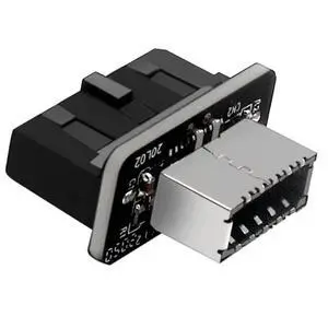USB 3.0 19-Pin to USB 3.2 Type E Adapter, Internal Motherboard Converter, Front Panel Type-C Port, Black USB 3.0 19-Pin to USB 3.2 Type E Adapter, Internal Motherboard Converter, Front Panel Type-C Port, Black