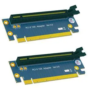 PCIe X16 Riser Card, PCI Express 90 Degree GPU Extension Adapter, PCI-E Male to Female Slot Protection, 2 Pack PCIe X16 Riser Card, PCI Express 90 Degree GPU Extension Adapter, PCI-E Male to Female Slot Protection, 2 Pack