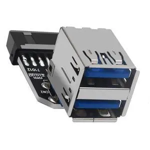 USB 3.0 Dual Port Adapter 19/20 PIN to Dual USB 3.0 Female Header for PC Motherboard Expansion (A) USB 3.0 Dual Port Adapter 19/20 PIN to Dual USB 3.0 Female Header for PC Motherboard Expansion (A)