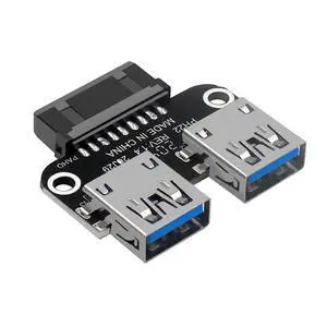 USB 3.0 Dual Port Adapter 19/20 PIN to Dual USB 3.0 Female Header for PC Motherboard Expansion (B) USB 3.0 Dual Port Adapter 19/20 PIN to Dual USB 3.0 Female Header for PC Motherboard Expansion (B)