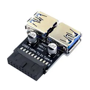 USB 3.0 Dual Port Adapter 19/20 PIN to Dual USB 3.0 Female Header for PC Motherboard Expansion (D) USB 3.0 Dual Port Adapter 19/20 PIN to Dual USB 3.0 Female Header for PC Motherboard Expansion (D)