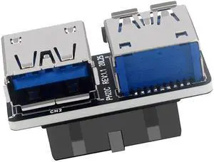 USB 3.0 Dual Port Adapter 19/20 PIN to Dual USB 3.0 Female Header for PC Motherboard Expansion (C) USB 3.0 Dual Port Adapter 19/20 PIN to Dual USB 3.0 Female Header for PC Motherboard Expansion (C)