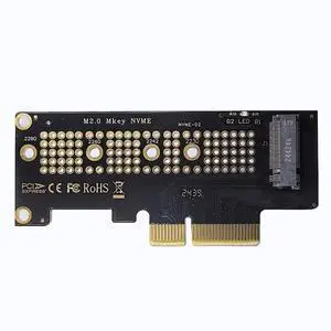 M.2 NVMe SSD to PCIe X4 Adapter Card, Black, Supports 2230/2242/2260/2280 M.2 NVMe SSD to PCIe X4 Adapter Card, Black, Supports 2230/2242/2260/2280