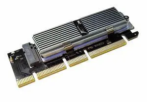M.2 NVMe SSD to PCIe X16 Adapter Card, Silvery White Aluminum Heatsink, Fixed Spring Plate, Thermal Silicone Cooling Solution M.2 NVMe SSD to PCIe X16 Adapter Card, Silvery White Aluminum Heatsink, Fixed Spring Plate, Thermal Silicone Cooling Solution